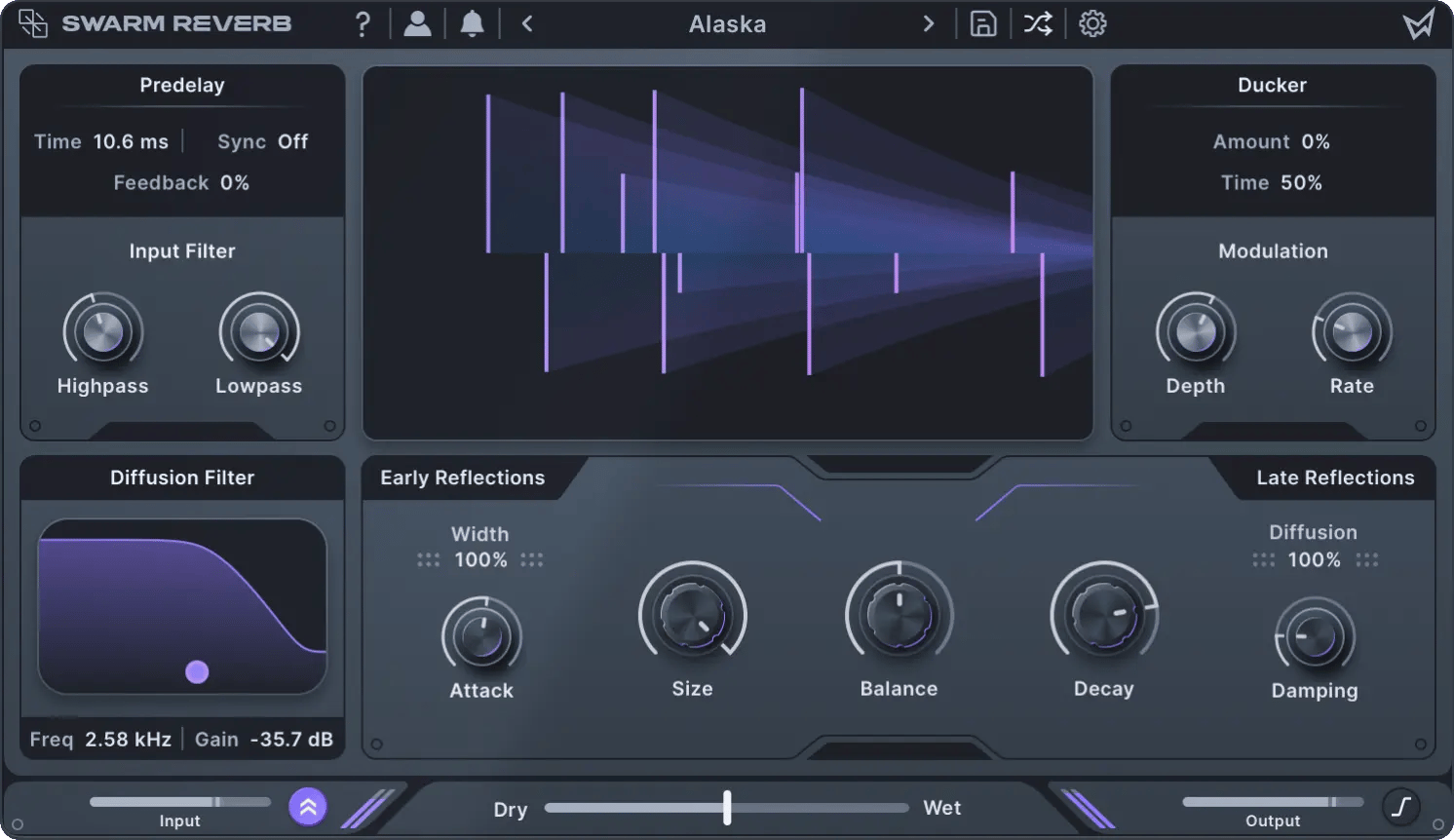 Swarm Reverb home screen