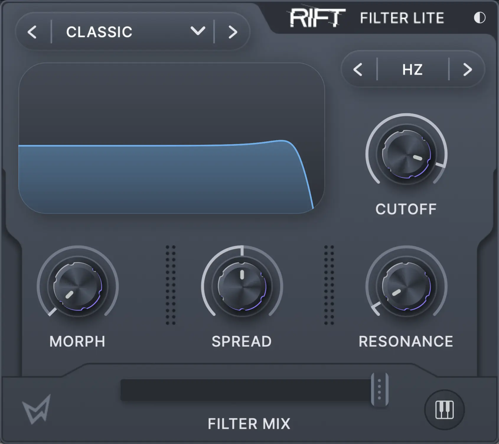 Rift Filter Lite home screen